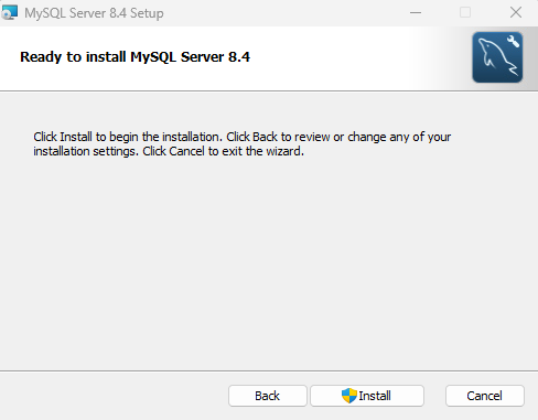 MySQL Server 8.4のインストール開始画面